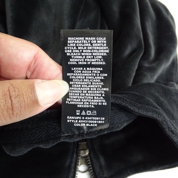 Avia Black Quarter Zip Athletic Pullover Soft Velour Jacket Women L 12 14 - Picture 5 of 9